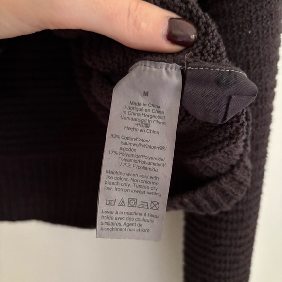 Madewell Cardigan Sweater Cotton Blend Crop Buttoned Dark Gray Size M - Picture 4 of 7